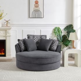 Swivel Accent Barrel Chair with 5 Movable Pillow 360 Degree Swivel Round Sofa Chair for Living Room,Bedroom, Hotel(Old SKU:WF315766AAE), Grey Swivel Accent Barrel Chair with 5 Movable Pillow 360 Degree Swivel Round Sofa Chair for Living Room,Bedroom, Hotel(Old SKU:WF315766AAE), Grey